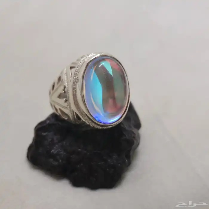 خاتم بحجر الاوبال الصناعي 1