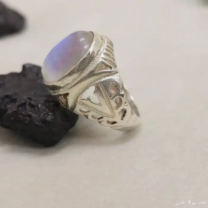 خاتم بحجر الاوبال الصناعي 8