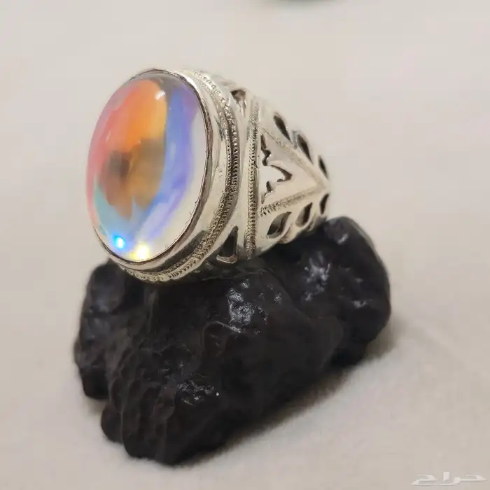 خاتم بحجر الاوبال الصناعي 2