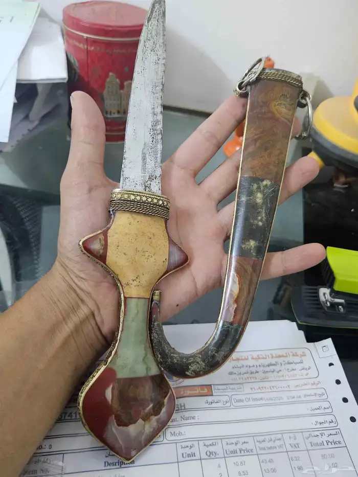 تحفة من العقيق و البرونز صناعة يدوية تراثي 0
