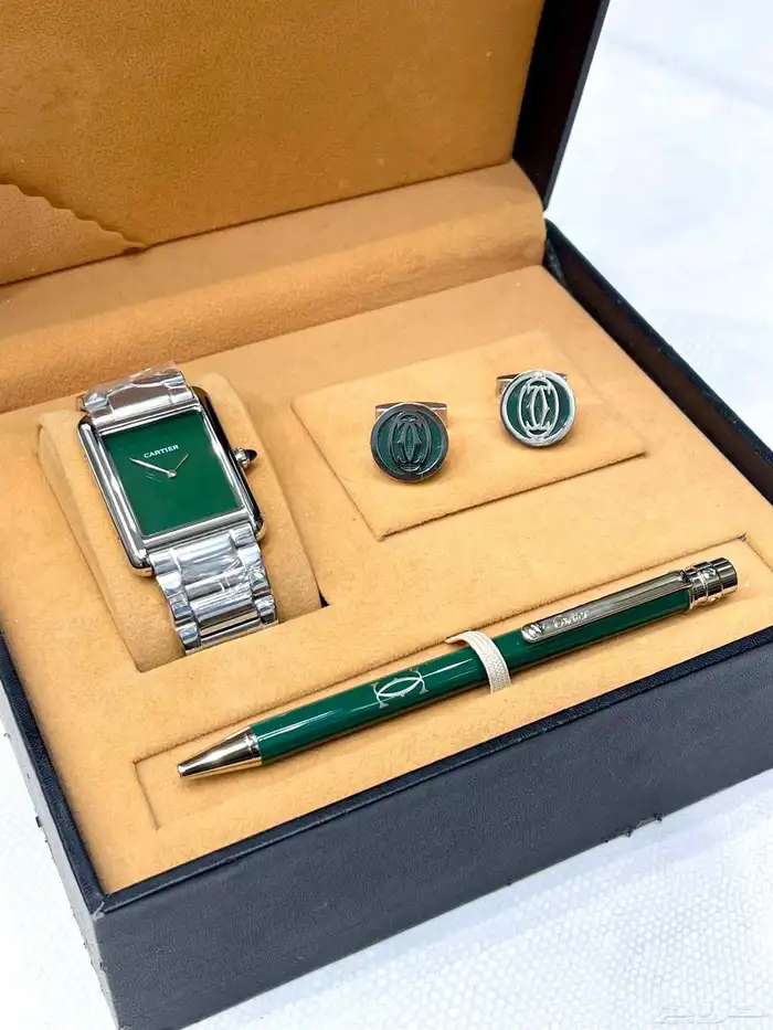 أطقم كارتير بكج قلم وساعة وكبك Cartier 3