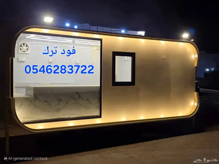 مواصفات العربه -1- مطبخ كامل مصنوع من الاستيل 2 جدران و 1