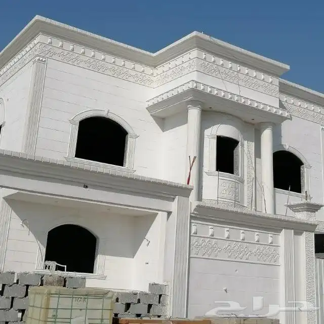 ديكورات خارجيه والياسه ملونه بلاسمنت الأبيض 6