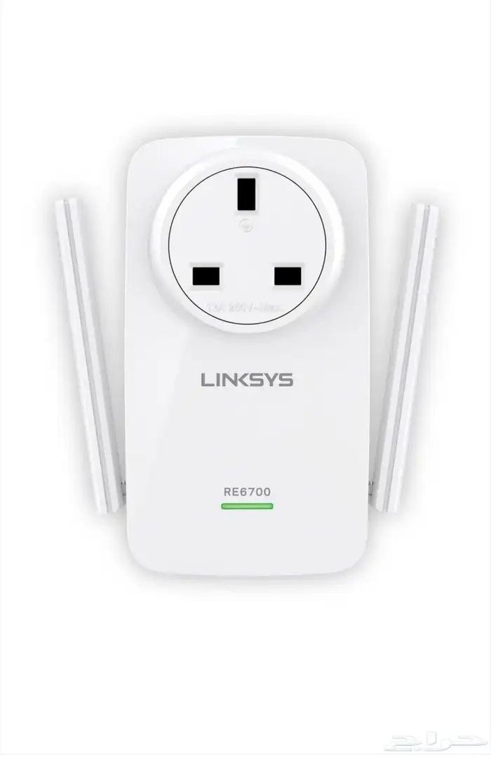 جهاز مقوي شبكة و رأس مقبس جداري في نفس وقتLINKSYS RE6700 0