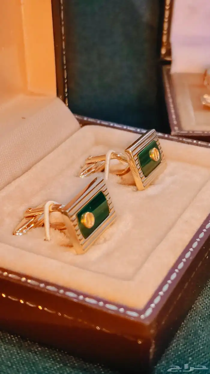 طقم كبك وكليب تاي دنهل dunhill حجر ملاكيت نادر 1