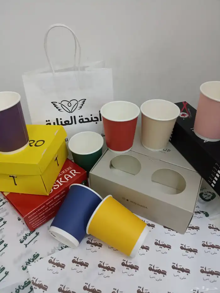 بوكسات اكواب جك قهوة اكياس ورق زبدة مطبعة مطبوعات 0
