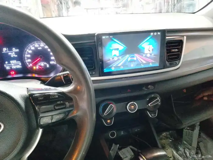 شاشة كيا ريو مديل 2019بنظام الاندرويد والكاربلاي بحدث المو 1