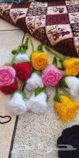 ورد اصطناعي ممن الصوف سعر الحبة 10 ريال سعر الباقة حسب الطل 7