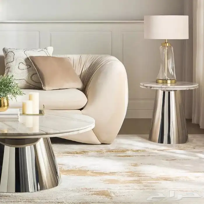 خصم اضافي طقم طاولات بسطح رخامي فاااخر جديد هوم هوم سنتر 4