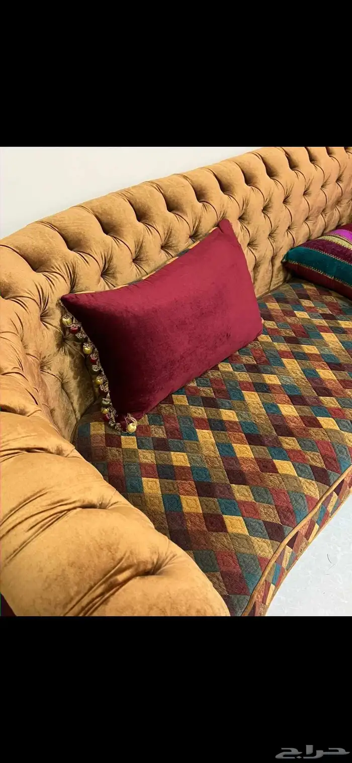 كنب خشب منحوت جديد لم يستخدم 9