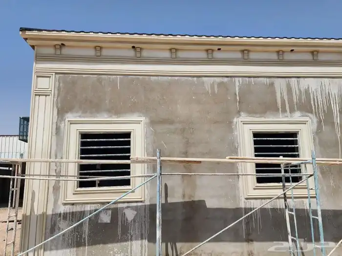 ديكورات خارجيه سمنت ابيض وبطح اريض 5