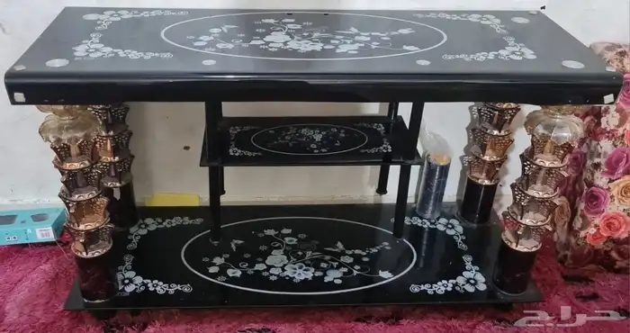 طاولة بلازما فخمة زجاج اسود 0