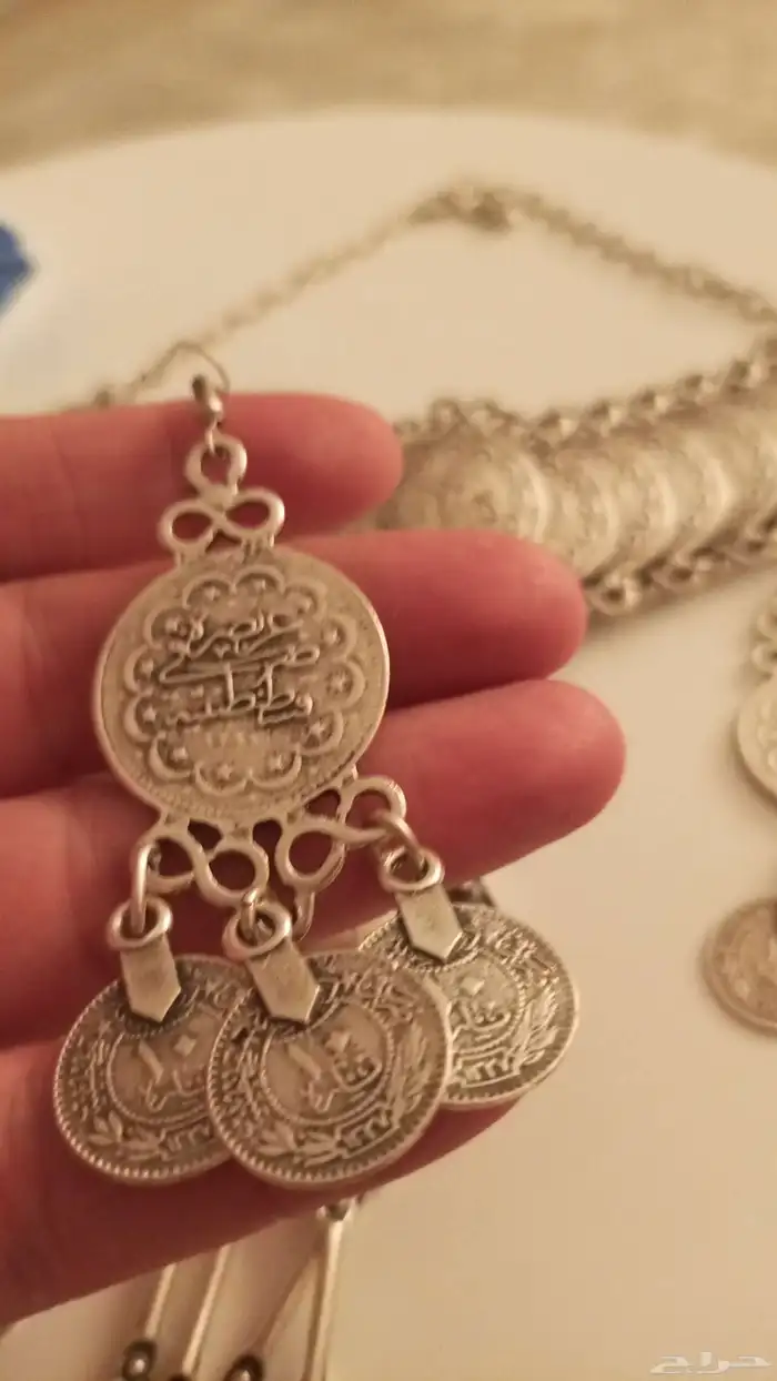 انتيك طقم نسائي عليه الطهرة العثمانية خاتم وحلقين وتعليقة ح 2