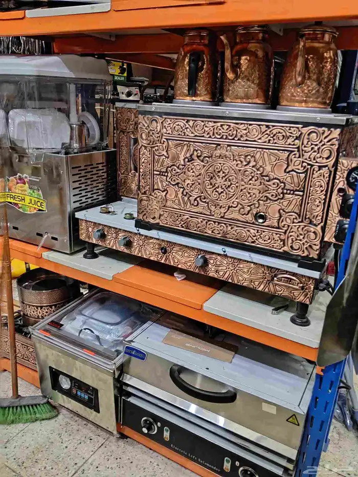 استخدم سخان شاي سموار نحاسي تركي يعمل بالكهرباء وبالغاز ) 2