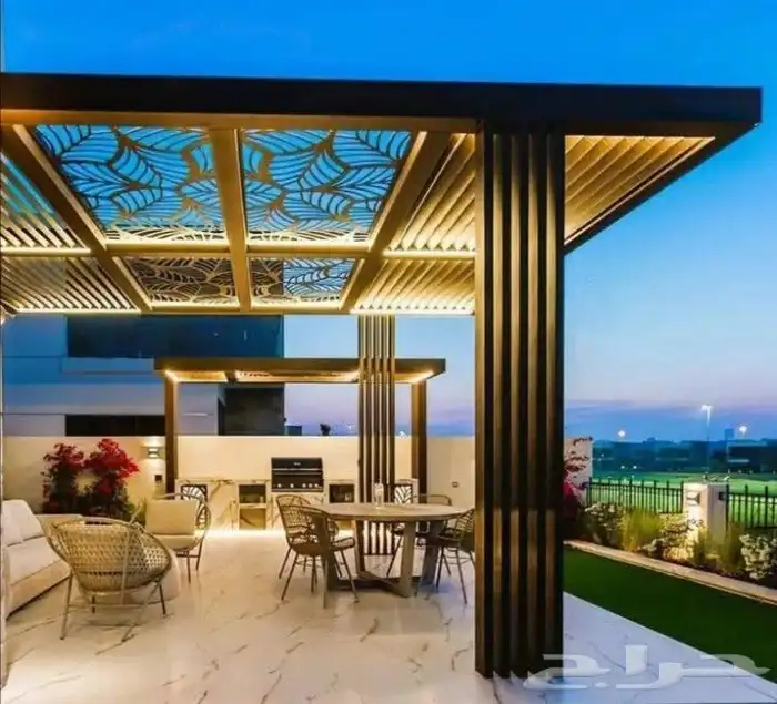 تصميم شلالات نوافير مسابح مظلات ديكورات داخليه وخارجيه عشب 1