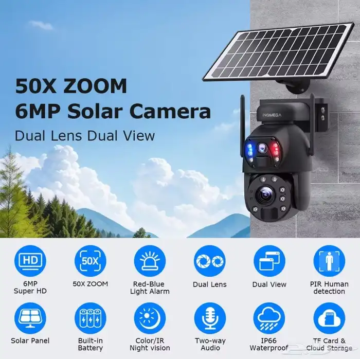 كاميرا مراقبة على الطاقة الشمسية 4g زوم 50x solar camera 0