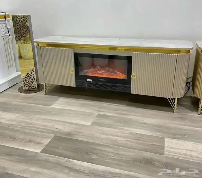 تعمل المدفا ة بالكهرباء ديزاين و اوروبي ديكور خشب سهل التنق 5