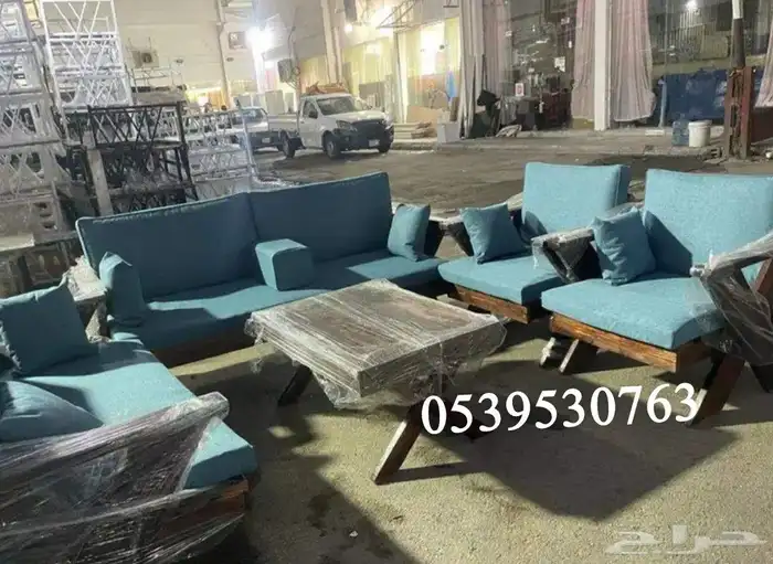 كراسي خشب اطقم سبع انفار جلسات خارجي على حسب التفصيل اشكال 5