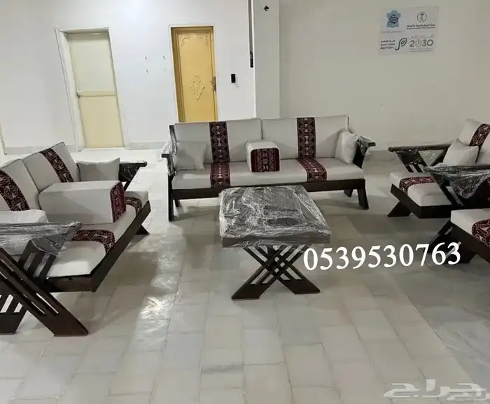 كراسي خشب اطقم سبع انفار جلسات خارجي على حسب التفصيل اشكال 3