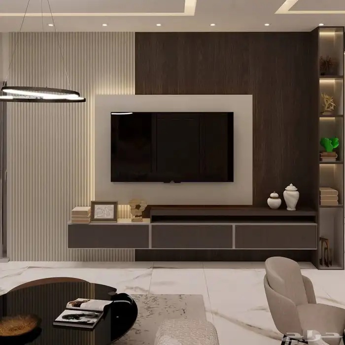 تصميم ديكورات داخليه فخامة خلفيات شاشه بلازما ومداخل مرايا 7