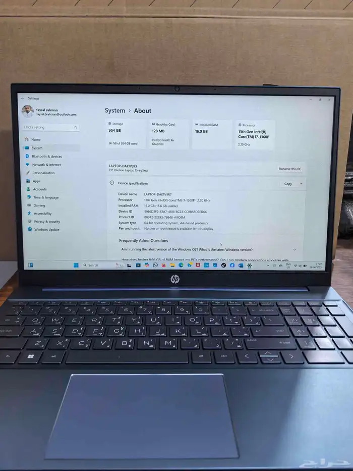 Hp Pavllion laptop Intel core i7 3
