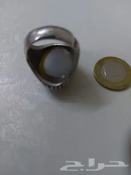 خاتم فضة بحجر عقيق يمني 2