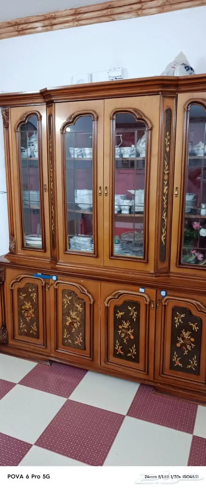 اثاث مستعمل نشافة  بوفيه خشب زان 210سم 4