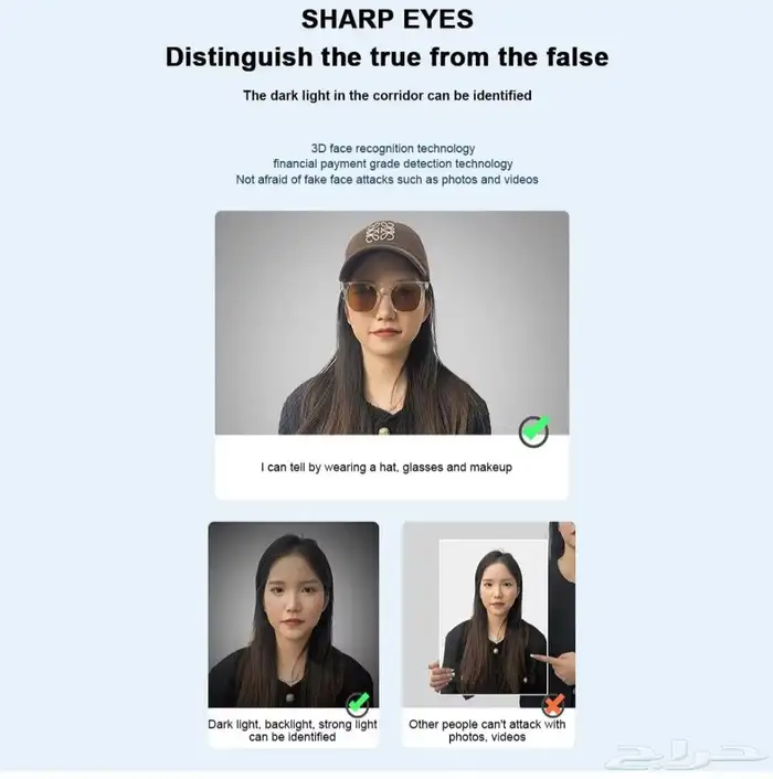 قفل ذكي عوامل حيوية بصمه يد ووجه ومستشعر حركه وكاميرا مباشرة 2