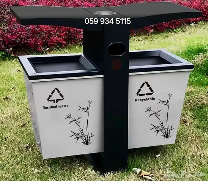 سلة المهملات من  الفولاذ  المقاوم  للصدأ ذات السعة كبيرة 1