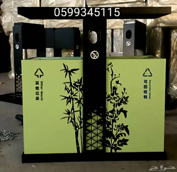 سلة المهملات من  الفولاذ  المقاوم  للصدأ ذات السعة كبيرة 9