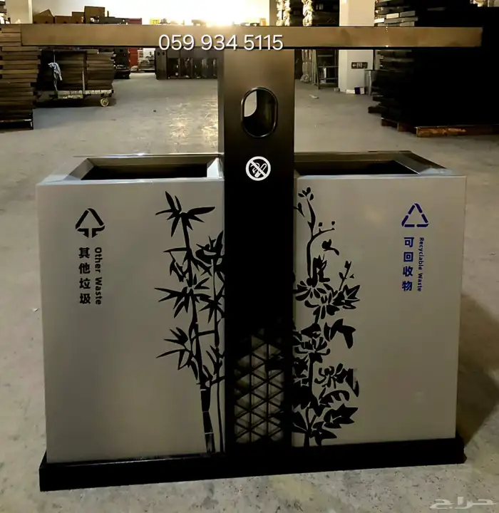 سلة المهملات من  الفولاذ  المقاوم  للصدأ ذات السعة كبيرة 7