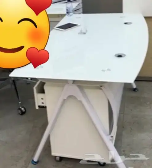 عدد 2 مكتب جميل جدا ونظيف مع ملحقاته 1