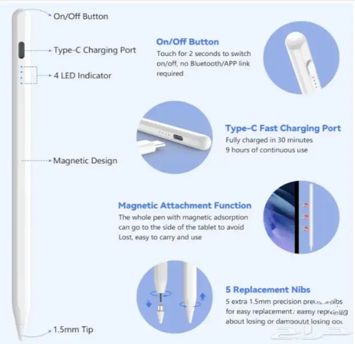 قلم تابلت و قلم ايباد من stylus pen 1