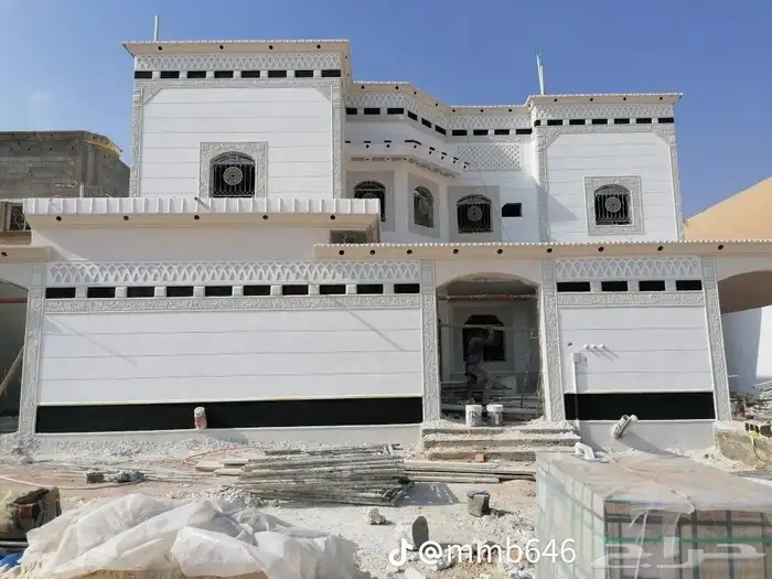 لياسه ملونه باللاسمنت الابيض وبطحاء الرياض 6