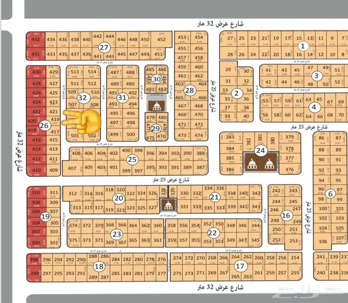 للبيع قطعتين مخطط الصفوه حي الشراع 0