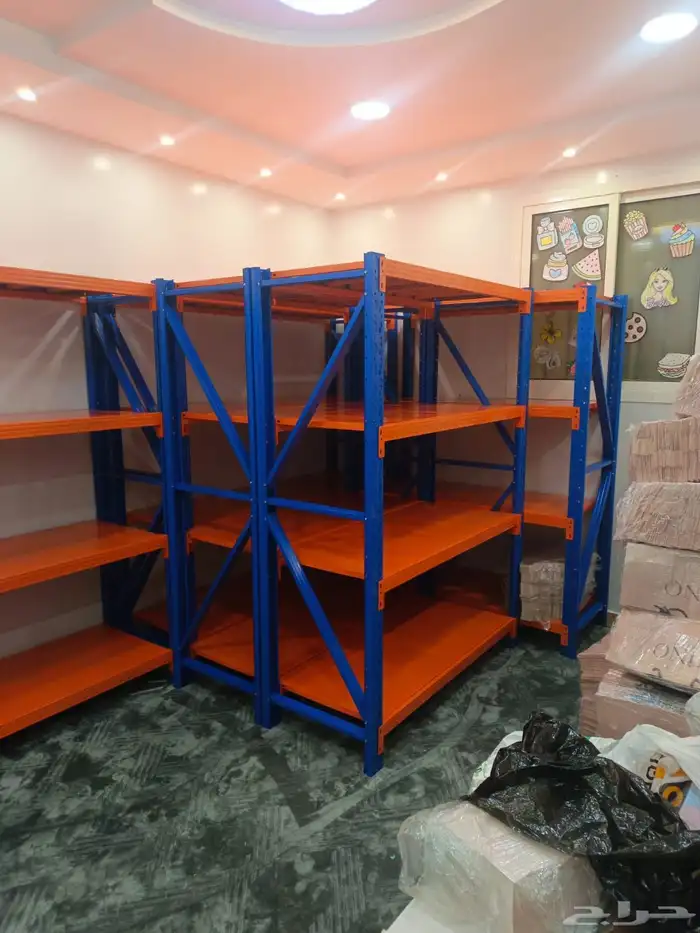 رفوف تخزين 200x200x60 سم لون ازرق في برتقالي 3