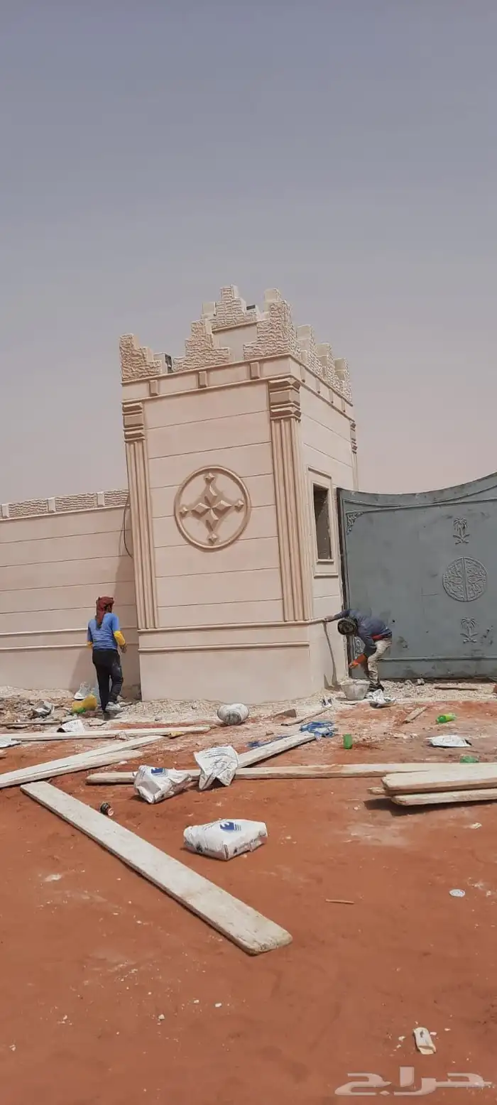 ديكورات خارجيه بديل الحجر لياسه ملونه 4