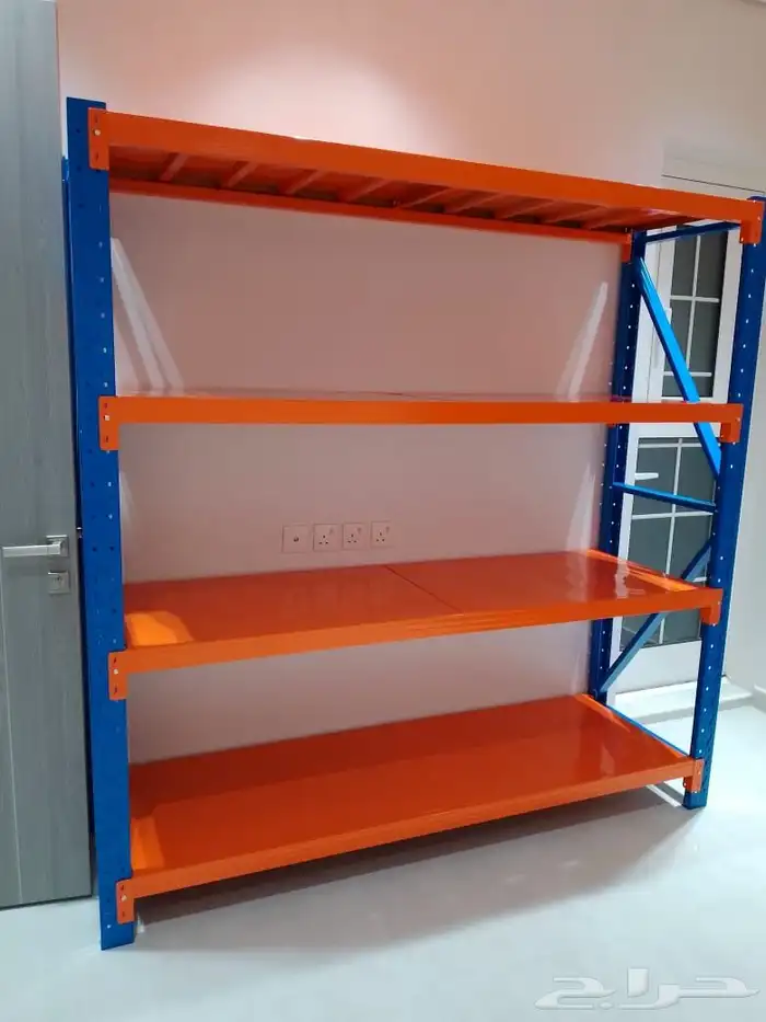 رفوف تخزين 200x200x60 سم لون ازرق في برتقالي 7