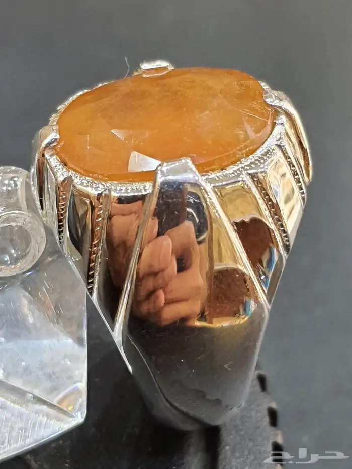 خاتم ياقوت افريقي اصفر طبيعي 2