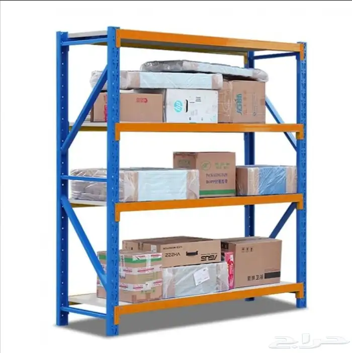 رفوف تخزين 200x200x60 سم لون ازرق في برتقالي 2