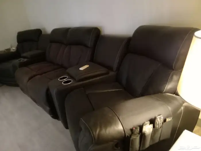 كنب استرخاء سينما جلد للبيع حرف U 0