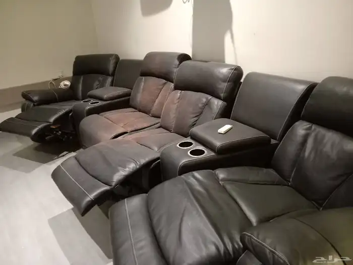 كنب استرخاء سينما جلد للبيع حرف U 3