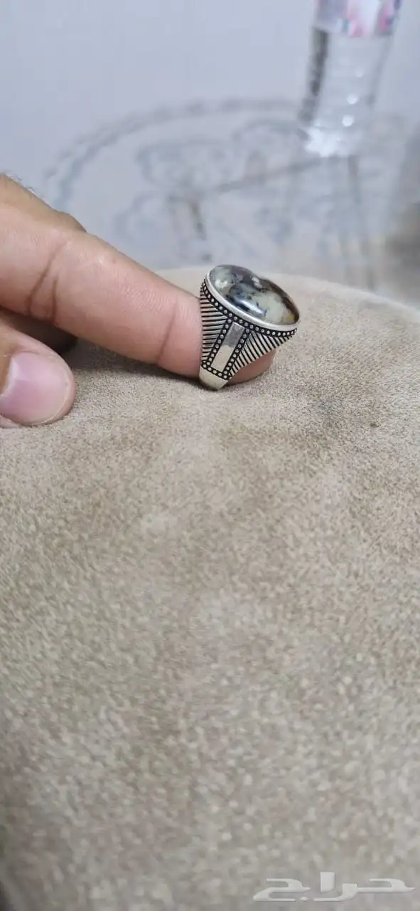 خاتم عقيق فضه 929 5