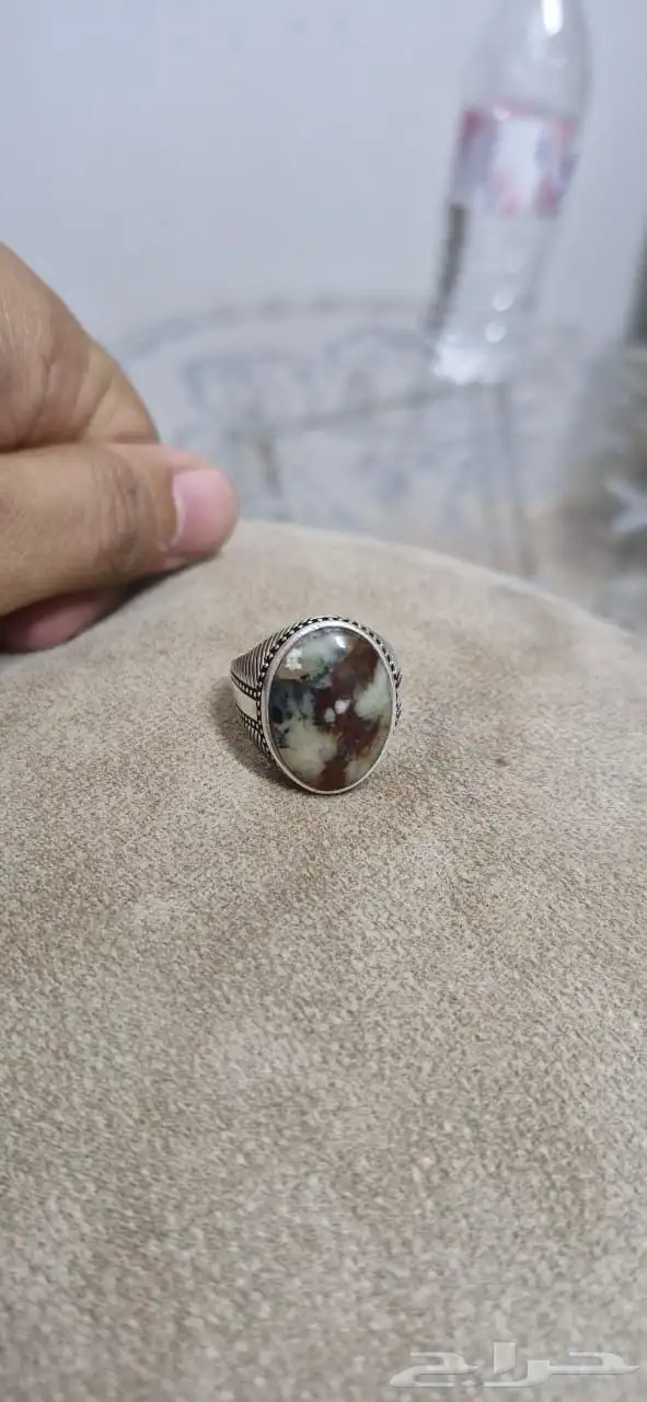 خاتم عقيق فضه 929 3