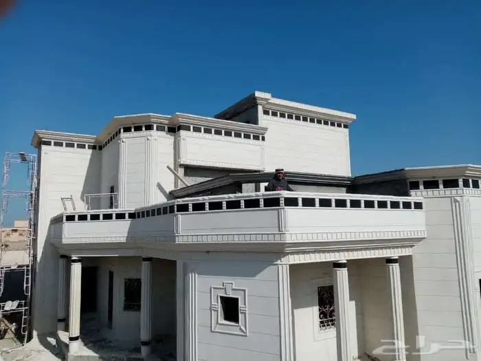 ديكورات خارجيه والياسه ملونه بلاسمنت الأبيض وكسررخام 0