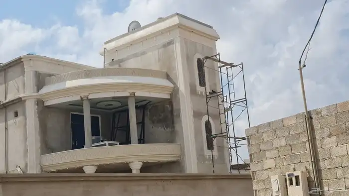 ديكورات خارجية اسمنتيه بطحاء الرياض حجر لياسه ملونه كسر رخام 9