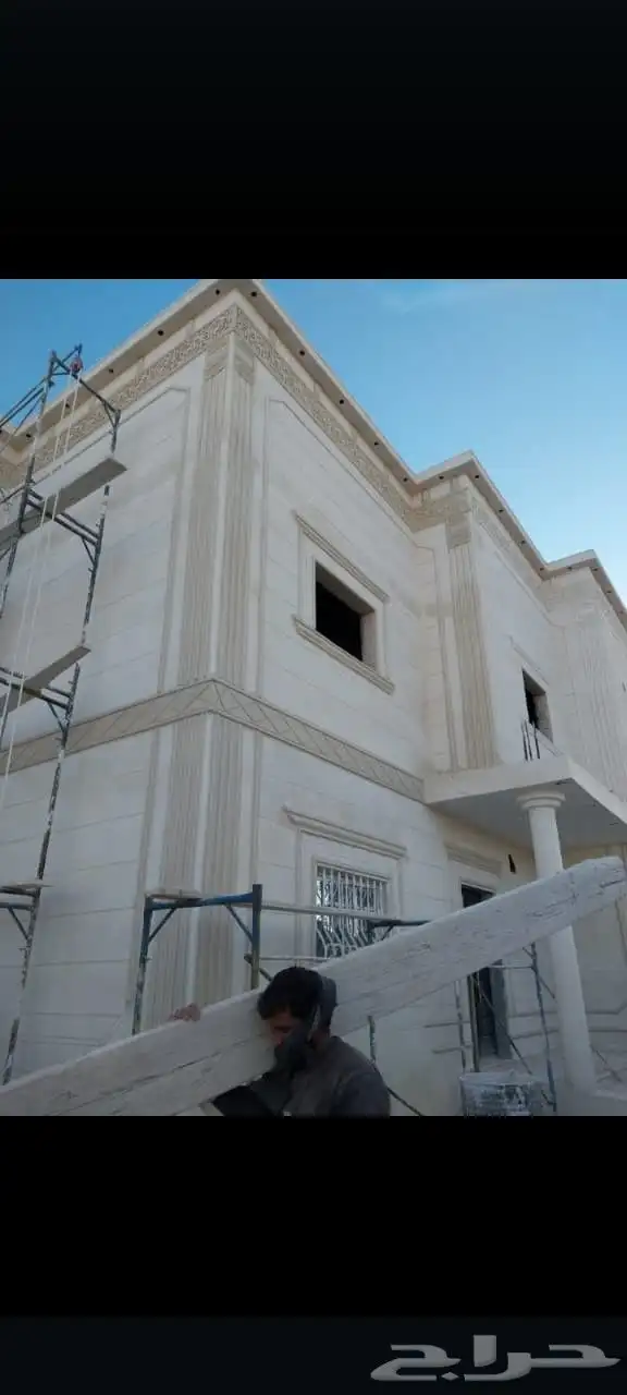 White cement plaster for facades alternative to stone 7