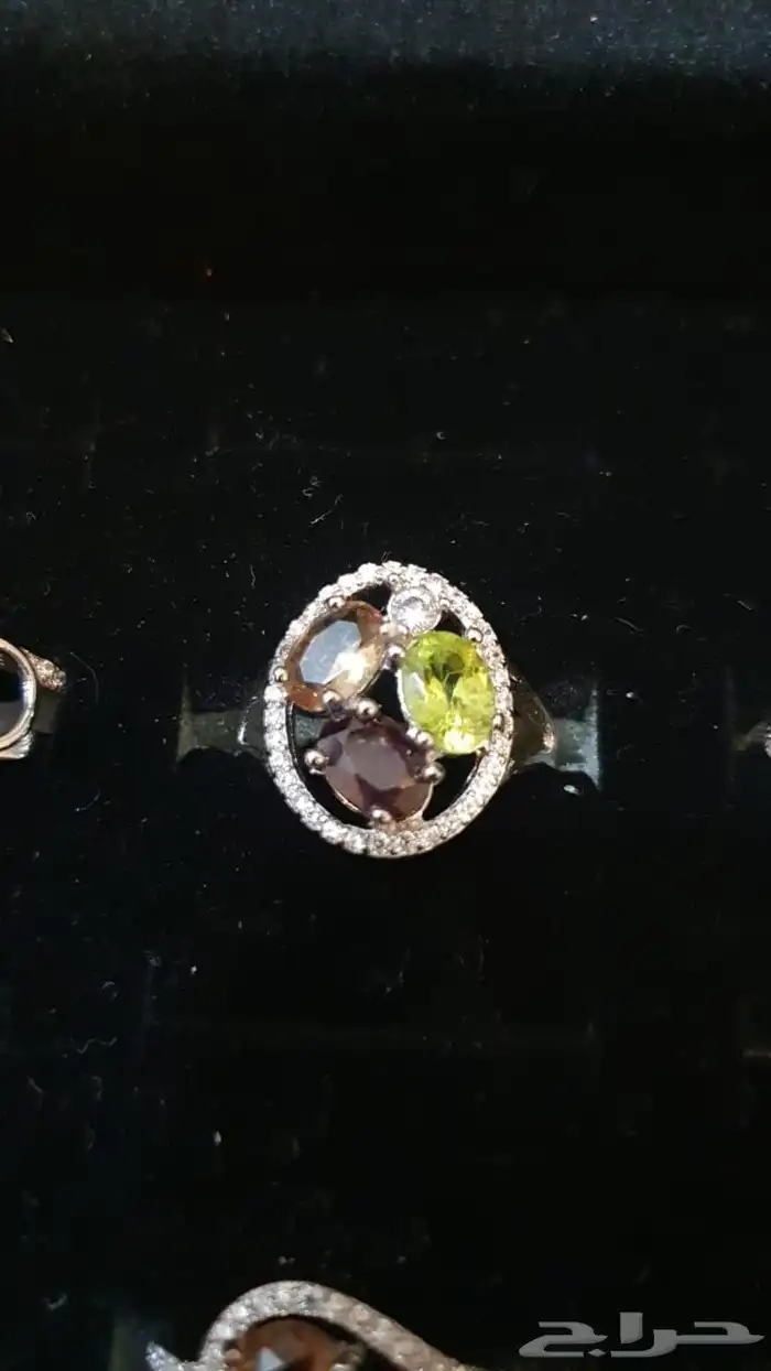 Yemeni agate beads womens rings and silver chain 21