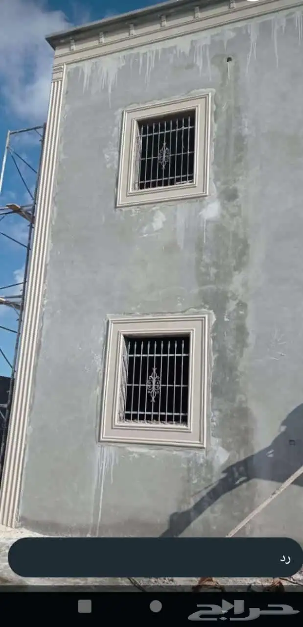 Exterior decorations white cement stone alternative touched 2