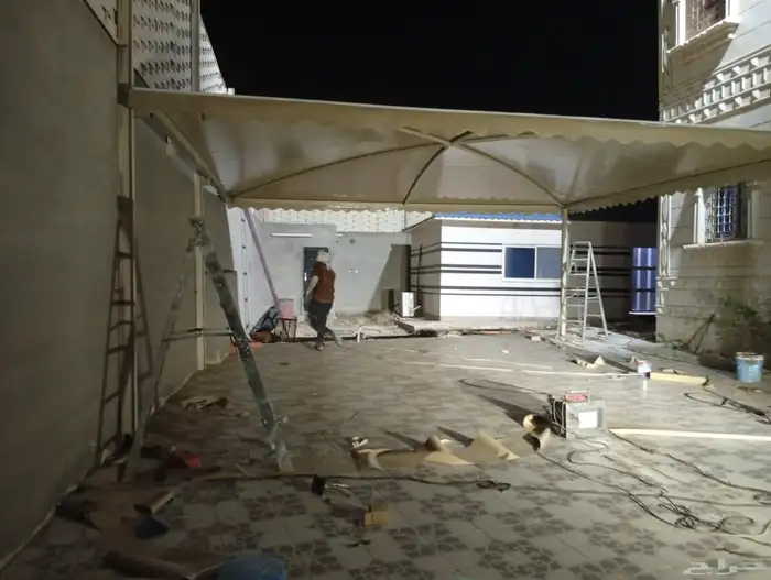 Outdoor awnings barriers and seating areas 2